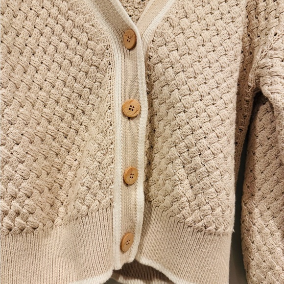 NWT Veronica Beard Kylean Cotton Knit Cardigan Sweater Top Cream White Sm 4 6 - Picture 7 of 10